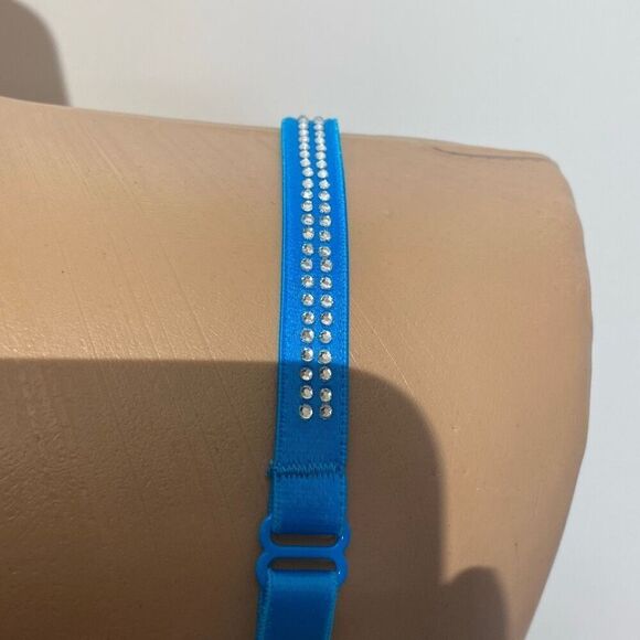 Pink Victoria's Secret Women's Blue Wear Everywhere Rhinestone Push Up Bra 34B - Picture 8 of 11